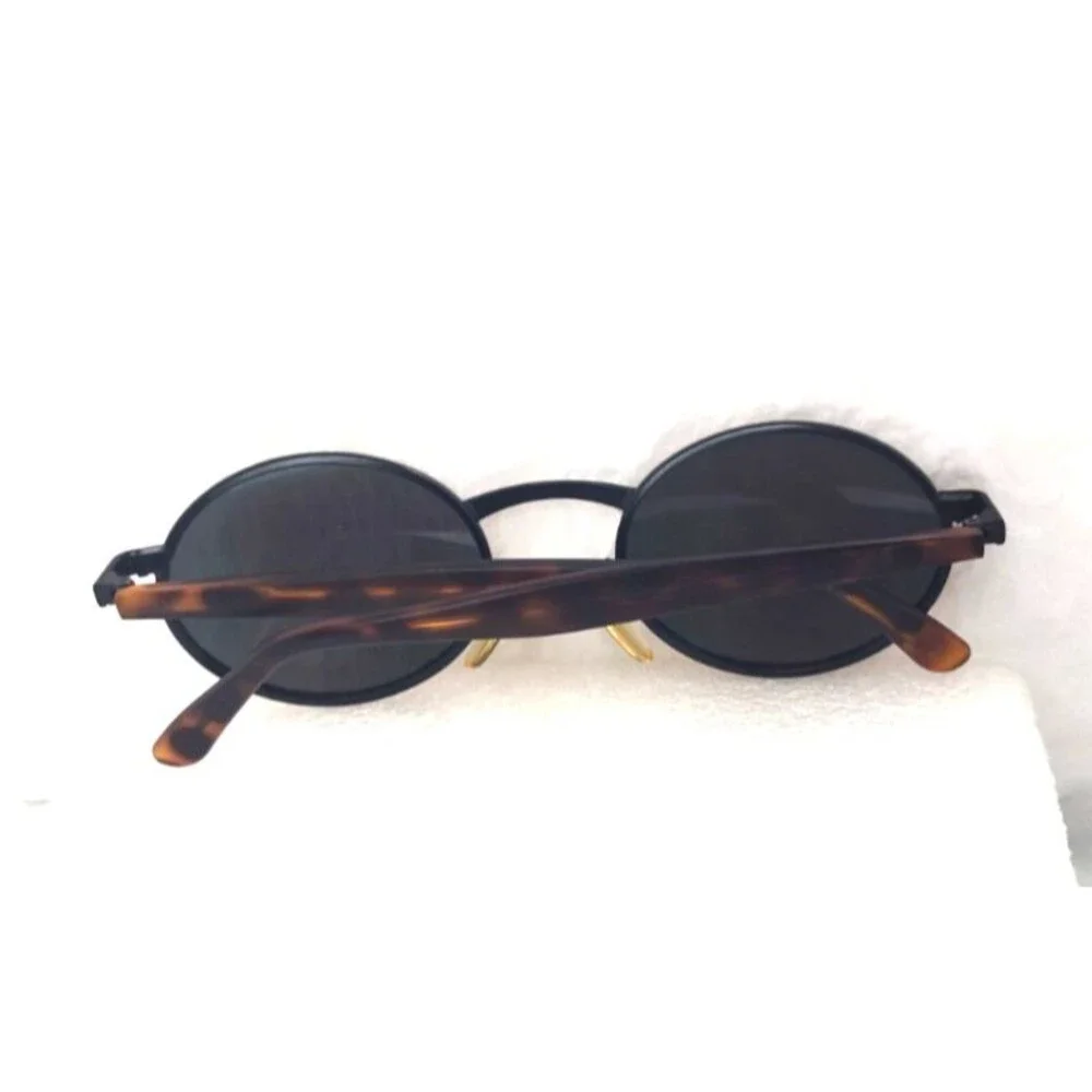 Y2K Structure Handmade Sunglasses Oval Metal John Lennon Style wCase 50-19-133mm